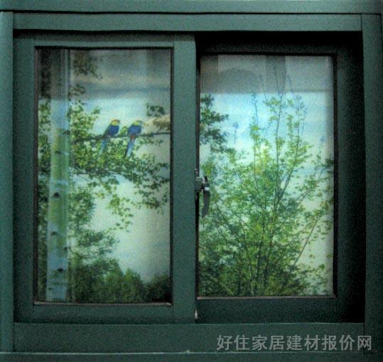推拉窗 塑钢材墨绿色 60推拉窗 订做