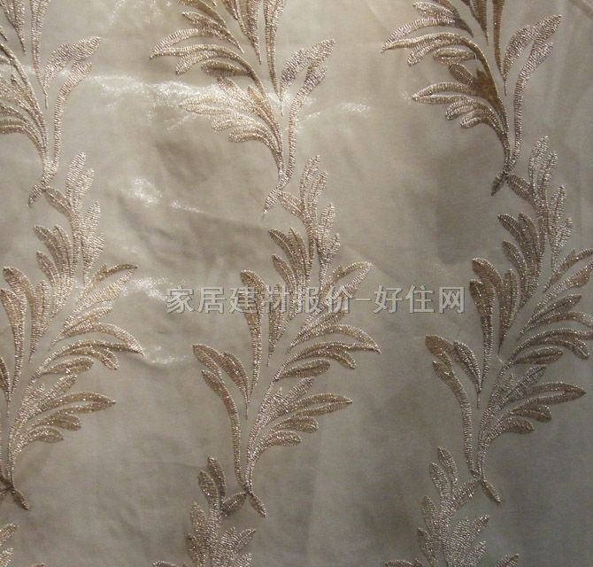 布居艺阁垂帘竖帘落地帘 JY-1提花压皱 订做 麻质 暖色调