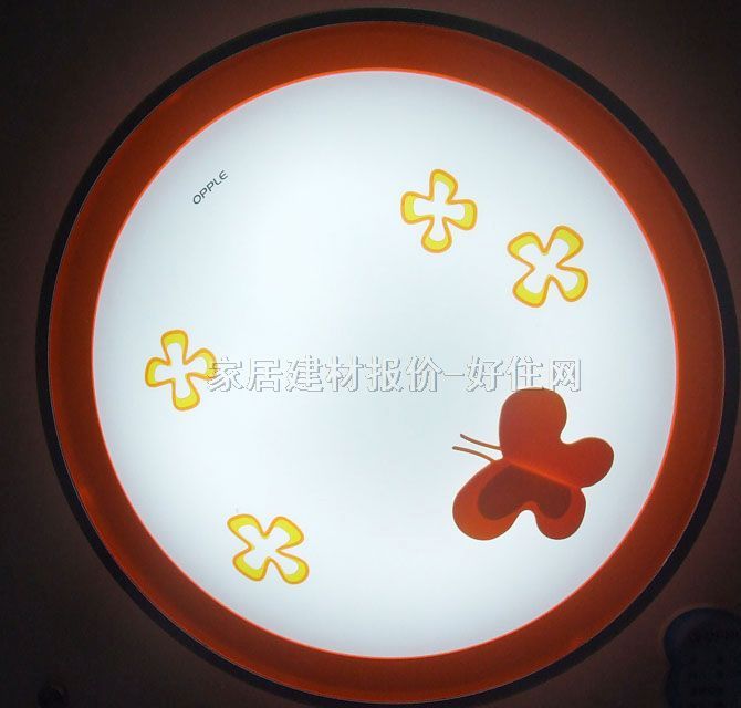 欧普吸顶灯 卧室吸顶灯凤蝶 圆形 现代流行风格 白底带图案亚克力