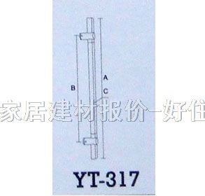 鑫龙盛SONOS玻璃门拉手 长条造型600mm 不锈钢YT-317 常用规格