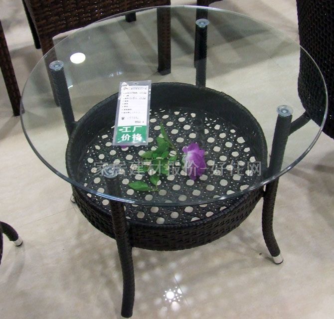 雅芳藤竹椅子 655转椅+279茶几 60*60cm