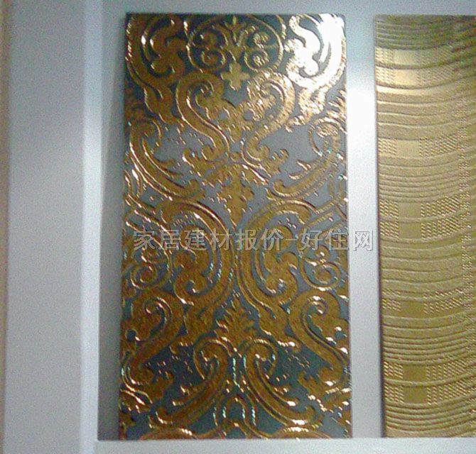欧威墙面砖 抛晶砖金色暖色系列花草图案GMB369422 300mm× 600mm