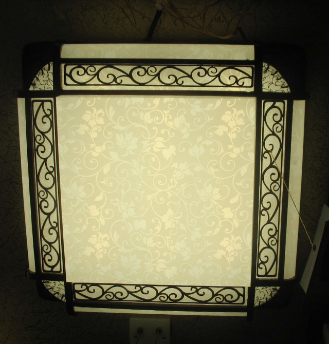 吸顶灯 书房\起居室吸顶灯中国风40033 方形 580mm×580mm 古典传统风格 黄色羊皮纸