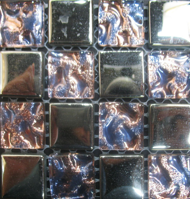 马赛克 MP208 长25mm×宽25mm×厚5mm 金属+玻璃 凹凸 紫色