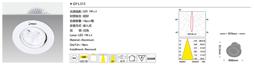 һLED QY-L316 LED 1W3