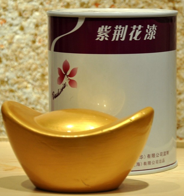 紫荆花工业漆磁漆 硝基黄金漆闪光金漆金箔漆 800g 金银 硝基漆