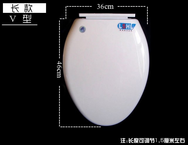 通用坐厕盖板 516A2缓降马桶盖板 12mm-18mm V型 长46cm×宽36cm PP板