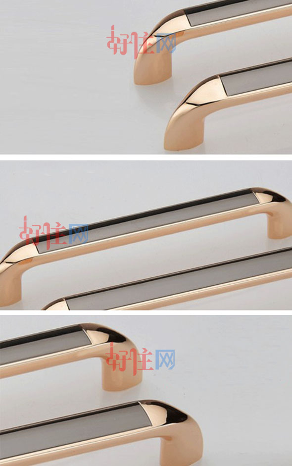 佳宝丽柜门抽屉拉手 P6802-96（玫瑰金） 锌合金 简约长条