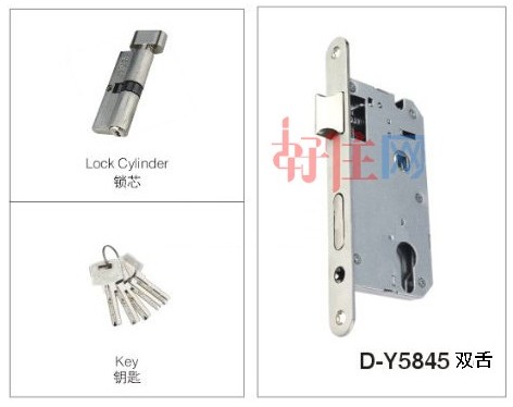 德国西卡木门锁 CH7266L-H745 45mm-55mm 不锈钢 执手锁 闪银色