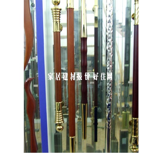 新精钢玻璃门拉手 长条造型钛金+木材XJG-355 1100mm×600mm×51mm