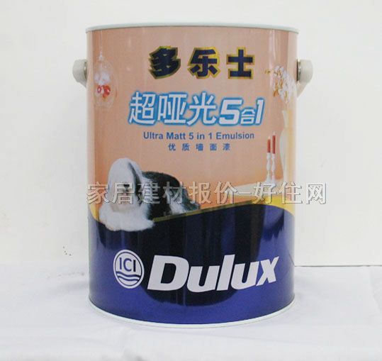 内墙乳胶漆 超哑光5合1优质墙面漆 5L 白色哑光