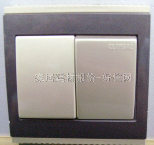 大跷板开关面板 蓝珍珠E2031L1/2A P1   1位单控 银色按键黑框