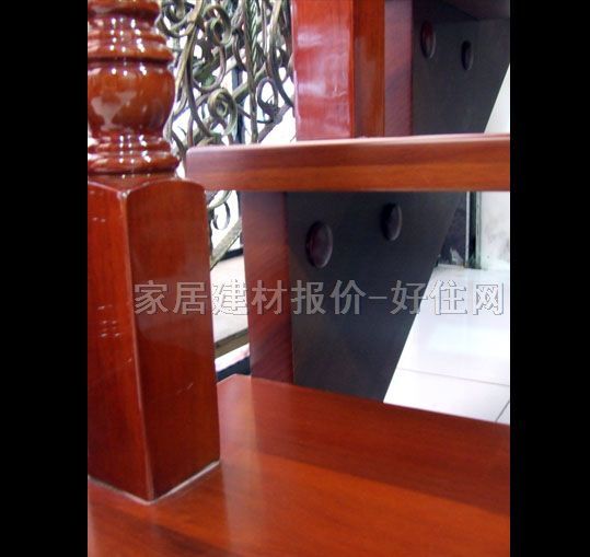 明丰室内楼梯 全实木结构柚木王 订做