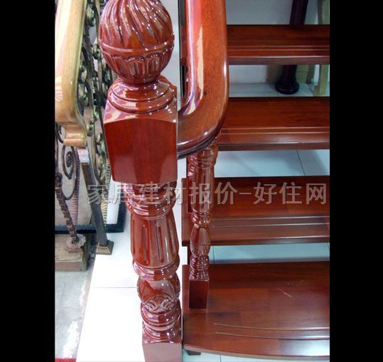 明丰室内楼梯 全实木结构柚木王 订做