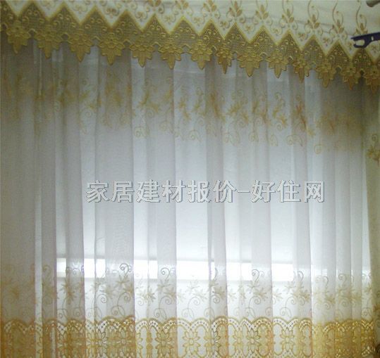 卡莎丽卡垂帘竖帘落地帘 窗帘布高档田螺绣花 订做 棉质 暖色调