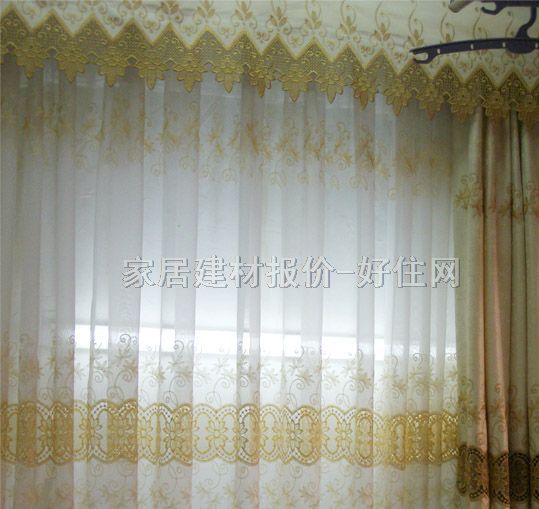 卡莎丽卡垂帘竖帘落地帘 窗帘布高档田螺绣花 订做 棉质 暖色调