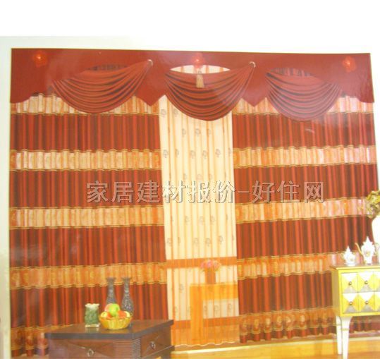 垂帘竖帘落地帘 红色有光布 A085-4 订做 棉质 暖色调