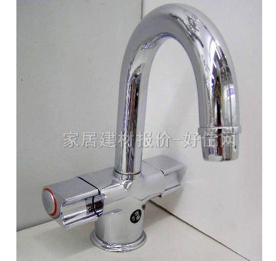 得而达面盆龙头 DC20135 冷热 双把双孔 无 不锈钢