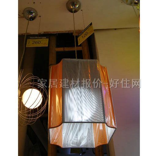 吊灯  8829/1 金属灯架+纱织灯罩 传统复古风格 彩色