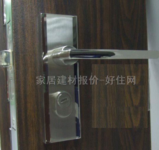 固力木门锁 3002ME11 45mm-55mm 不锈钢 执手锁 闪光银
