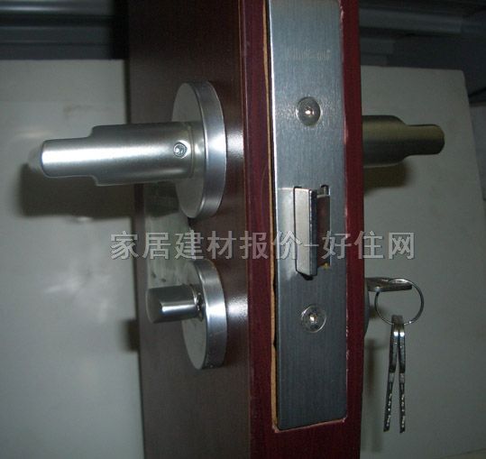 木门锁 I8-582337-08 45mm-55mm 铝合金 执手锁 哑光银