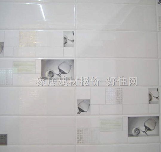 王者墙面砖 抛光砖纯白色格子图案KAPR71220 300mm× 450mm