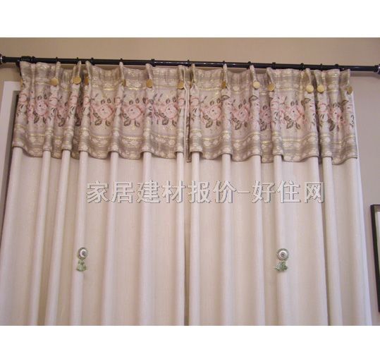 依泽兰垂帘竖帘落地帘 提花布F018-1 订做 麻棉 冷色调