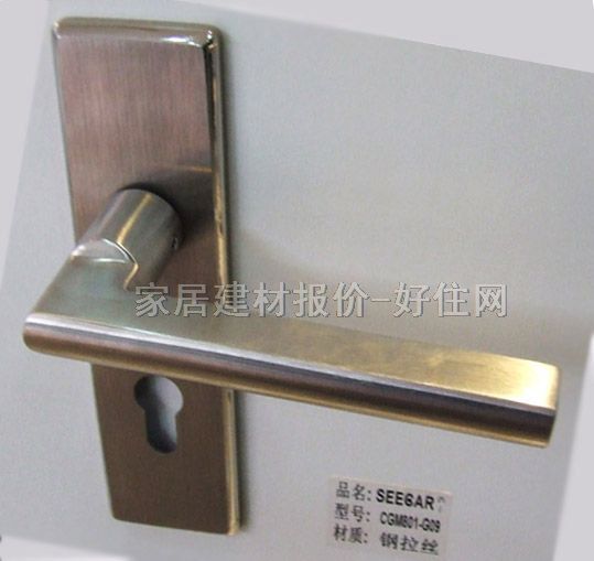 德国西卡木门锁 CGM801-G09 45mm-55mm 不锈钢 执手锁 闪光银