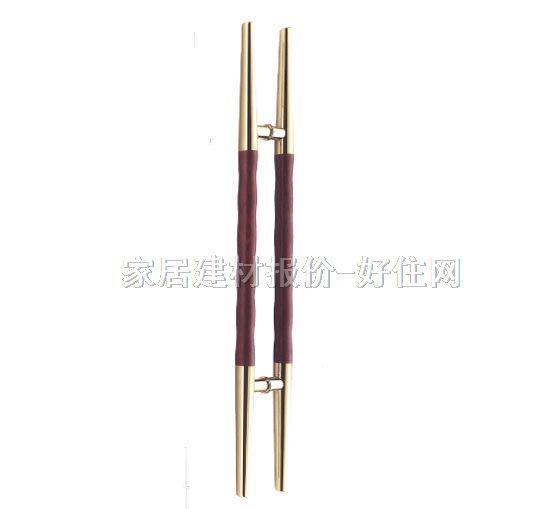 玻璃门拉手 长条造型钛金+木材XJG-355 1100mm×600mm×51mm