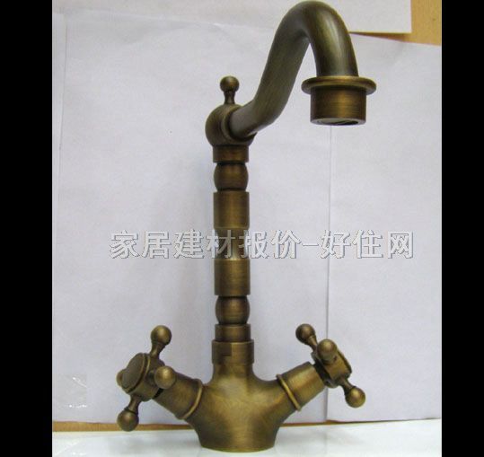 科堡面盆龙头   欧式古典 冷热 双把双孔 无 黄铜