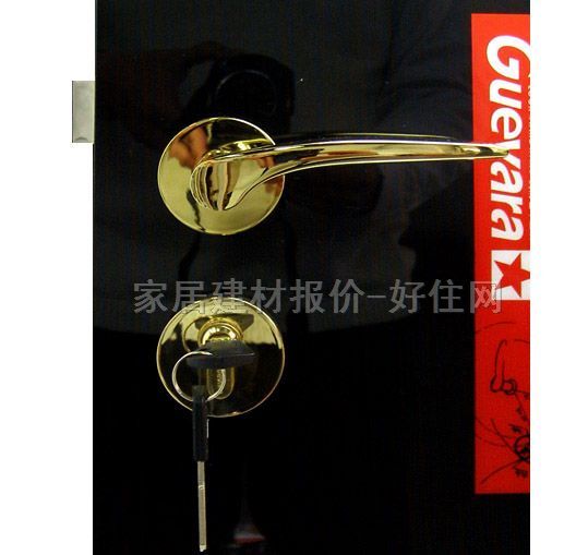 木门锁 KF576 PVD金 45mm-55mm 锌合金 执手锁 闪光金