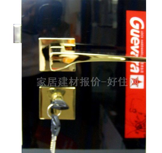 木门锁 KF667 PVD金 45mm-55mm 锌合金 执手锁 闪光金