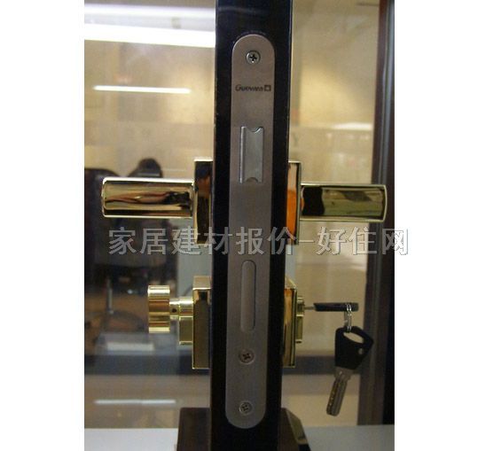 名门锁业木门锁 KF667 PVD金 45mm-55mm 锌合金 执手锁 闪光金