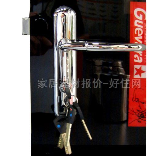 木门锁 K7677 PVD铬 45mm-55mm 锌合金 执手锁 闪光银