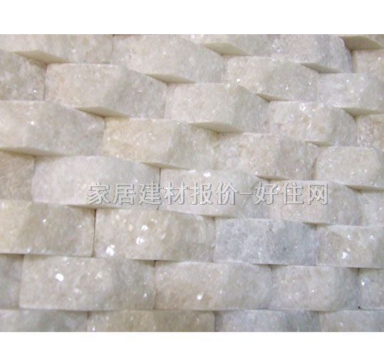 永信马赛克 天然石白水晶工字拼（天然） 300mm×300mm