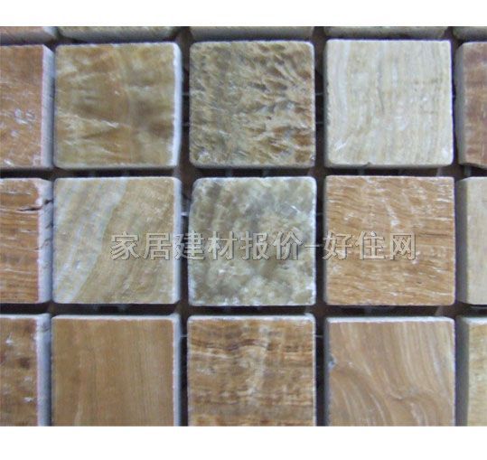 马赛克 天然石木纹黄哑光 305mm×305mm 色