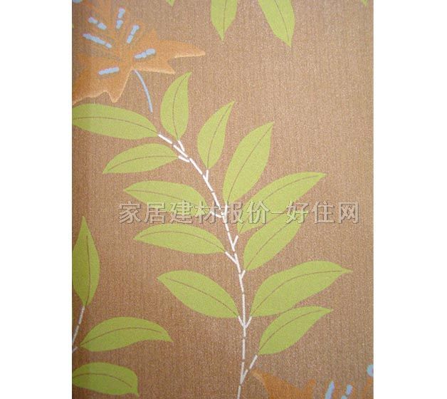 墙纸 PVC PW301 宽530mm×长10米 叶纹 褐色 黄色