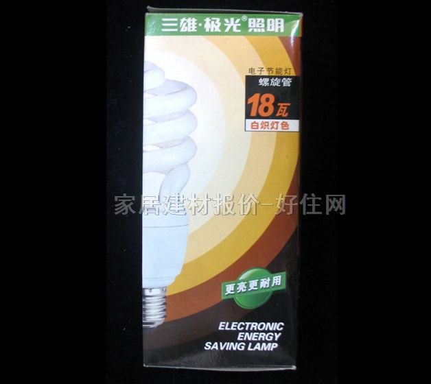 节能灯光源 螺旋形冷日光色 18W