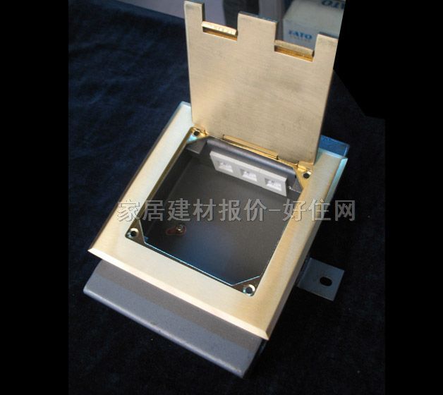 华工信息地插座 HGD-250CK 共3位 电脑插座 铜合金 单联方形开启式