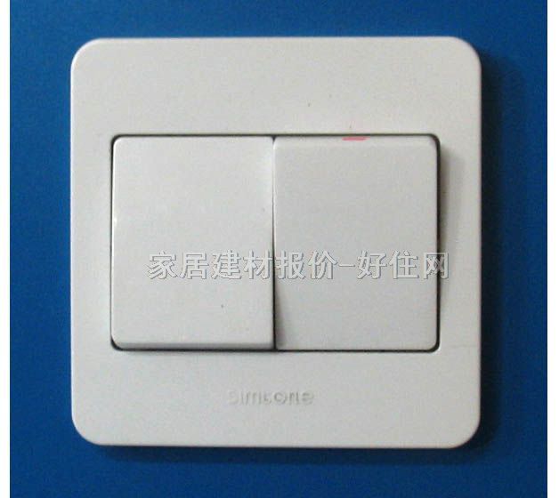 大跷板开关面板 39系列-08 2位单控 白色