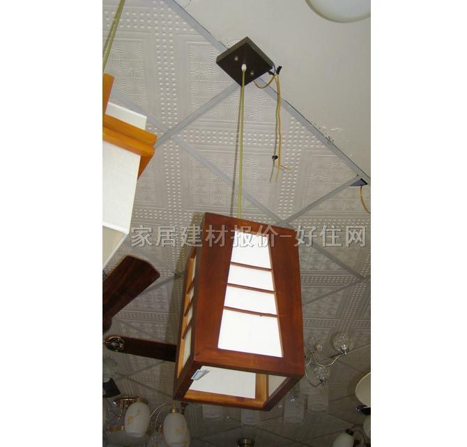 吊灯  9136 木质灯架+亚克力灯罩 传统复古风格 白色