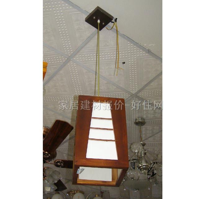 金韵福吊灯  9136 木质灯架+亚克力灯罩 传统复古风格 白色