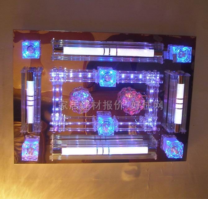 恒莱特吸顶灯 LED餐厅吸顶灯6063 方形 950mm×700mm 大型奢华风格 彩色玻璃