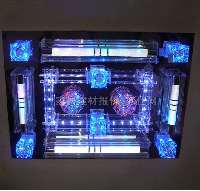 恒莱特吸顶灯 LED餐厅吸顶灯6063 方形 950mm×700mm 大型奢华风格 彩色玻璃