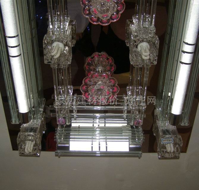 恒莱特吸顶灯 LED餐厅吸顶灯6063 方形 950mm×700mm 大型奢华风格 彩色玻璃