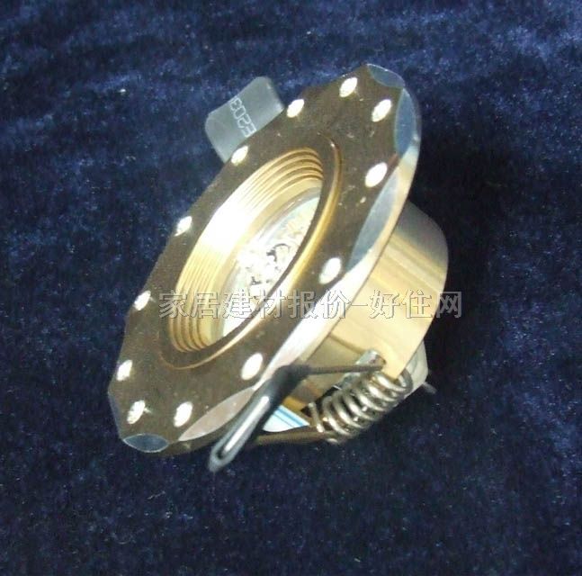廻龙天花灯 钻石金MR11 Φ50mm 金黄色 固定式 卤素灯杯