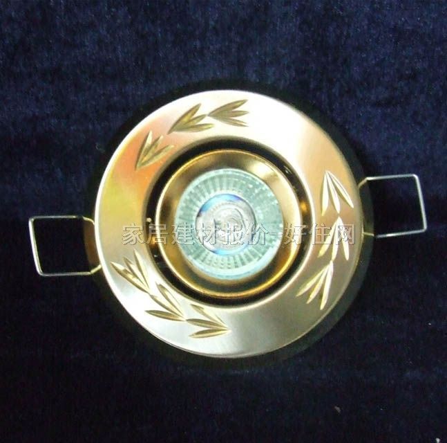 廻龙天花灯 D9竹叶花金 Φ40mm 银色 可调式 卤素灯杯