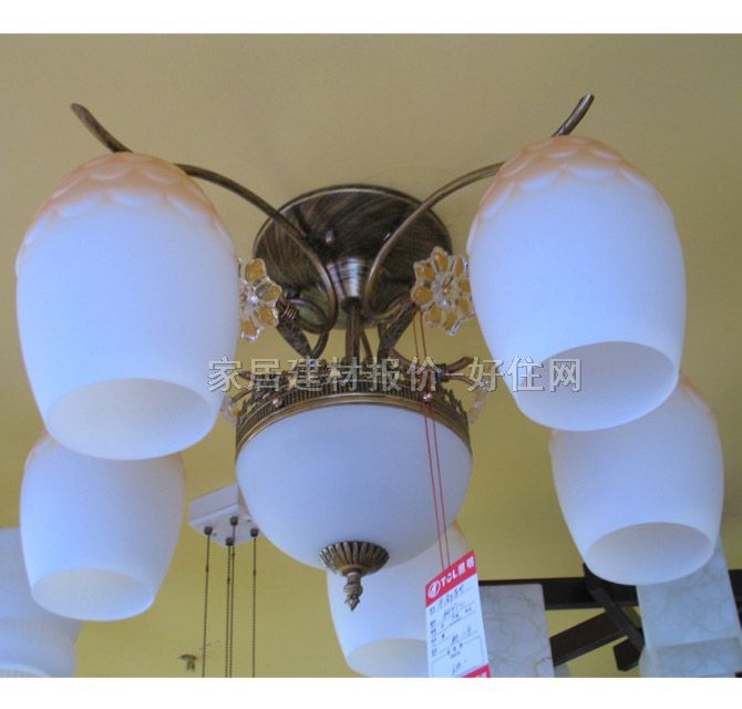 洪都吊灯 8352/5+1 金属灯架+磨砂玻璃灯罩 现代流行风格 Φ600mm 白色