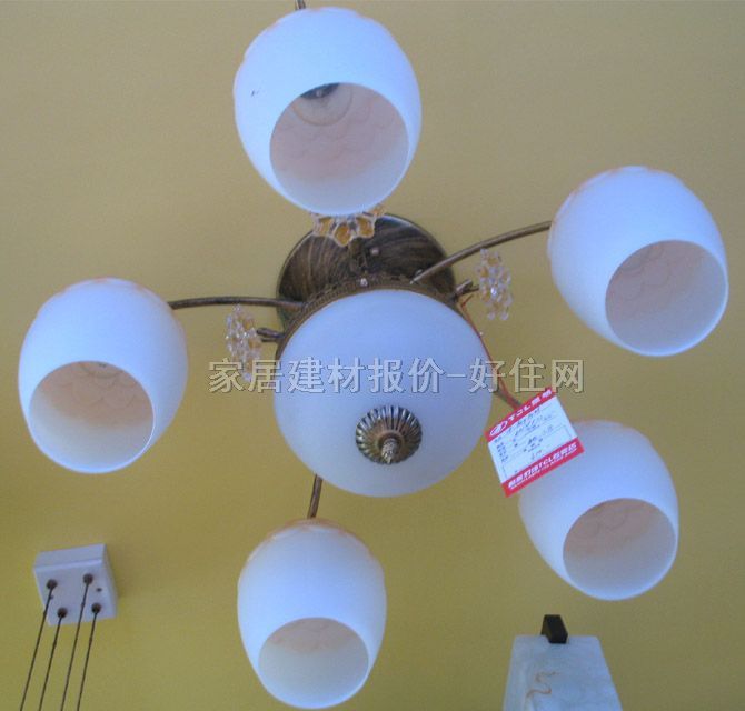 吊灯 8352/5+1 金属灯架+磨砂玻璃灯罩 现代流行风格 Φ600mm 白色