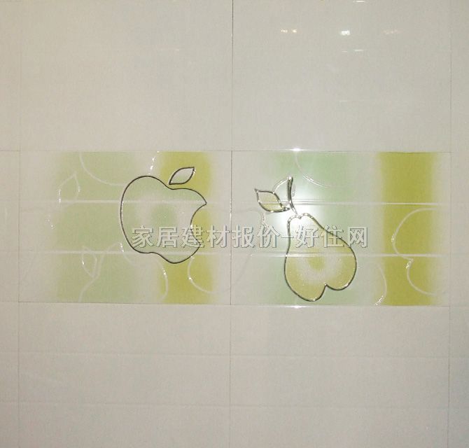 墙砖花片 绿色水果图案 300×450mm